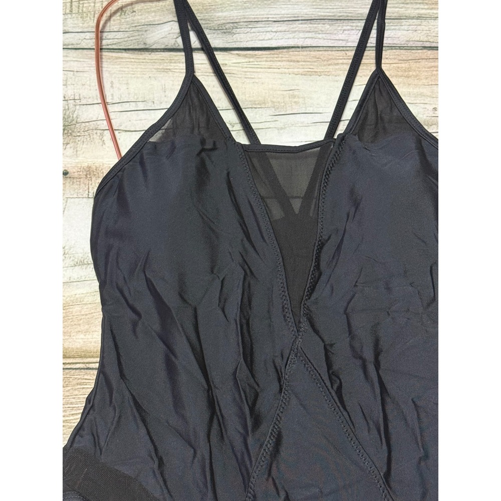 CUPSHE Black Mesh Panel One-Piece Swimsuit  Chic Sheer Detail Size M - Picture 5 of 13